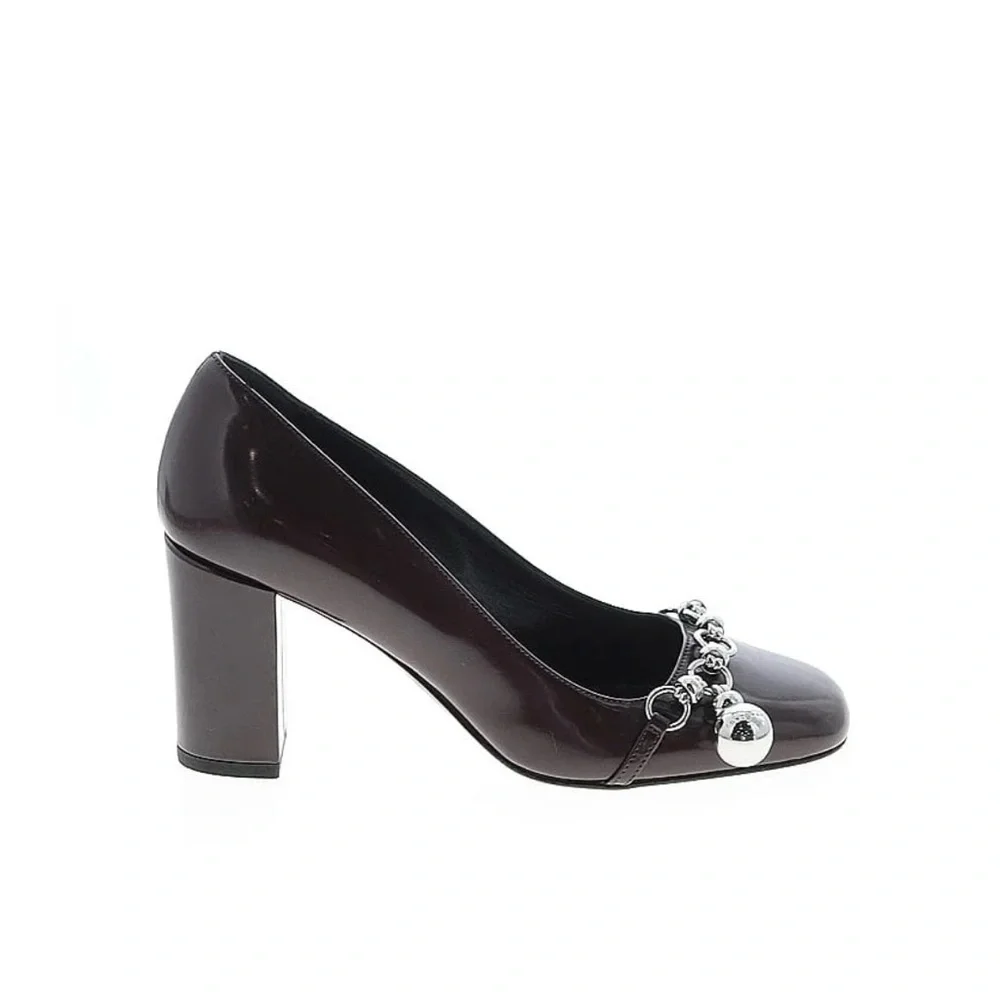 Longchamp Black Heels with Silver Accents size 37